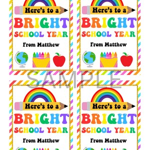 Printable Glow Stick Back to School Tag Editable Flashlight Gift Tag ...