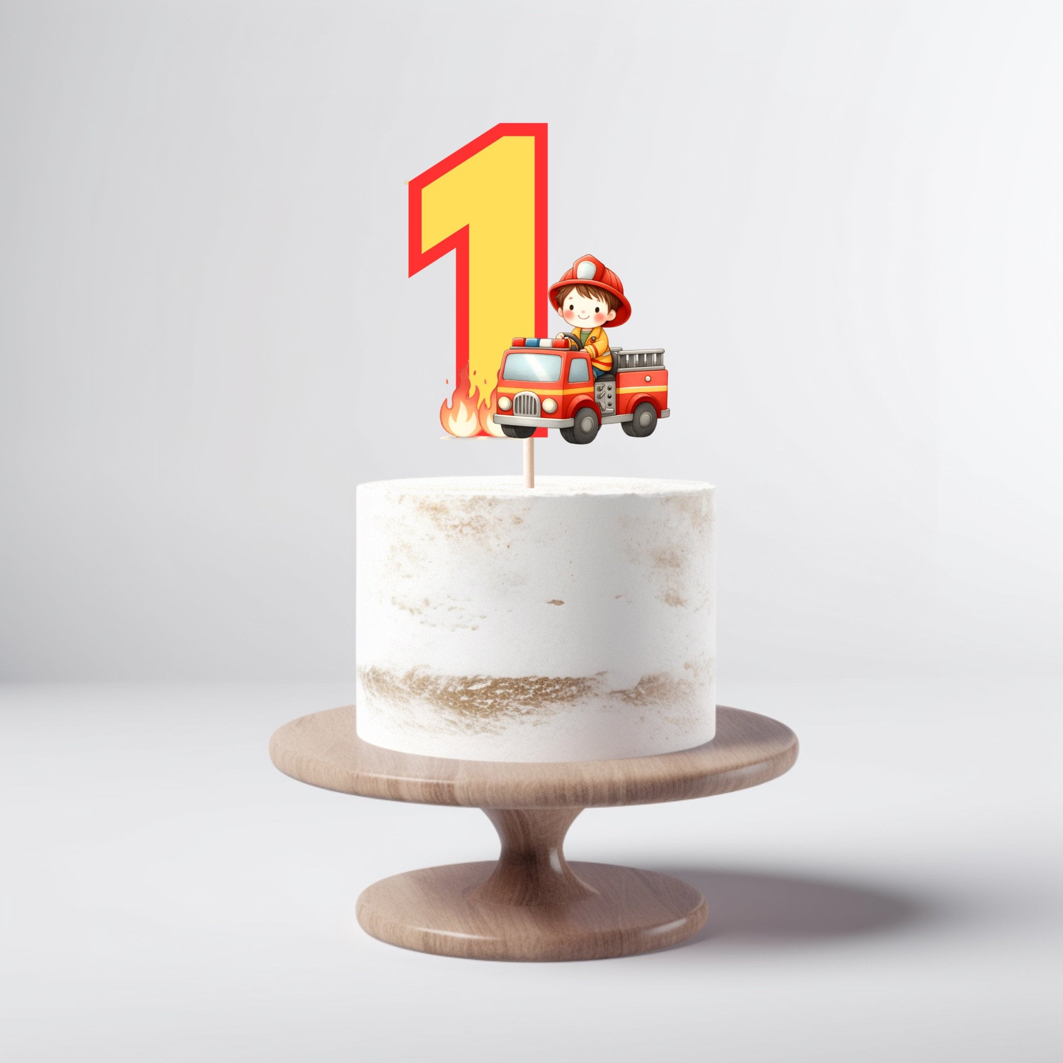 Fire Fighter Topper Printable Fireman 1st Birthday Cake Topper Fire Engine Cake Topper Fire ...