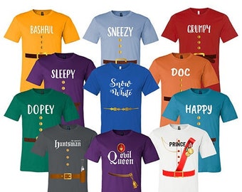 7 Dwarf Inspired Shirts & Friends - Adult, Youth, Toddler - Cosplay Costume Seven Dwarf 7 Dwarfs - Family, Cruise, Group Halloween
