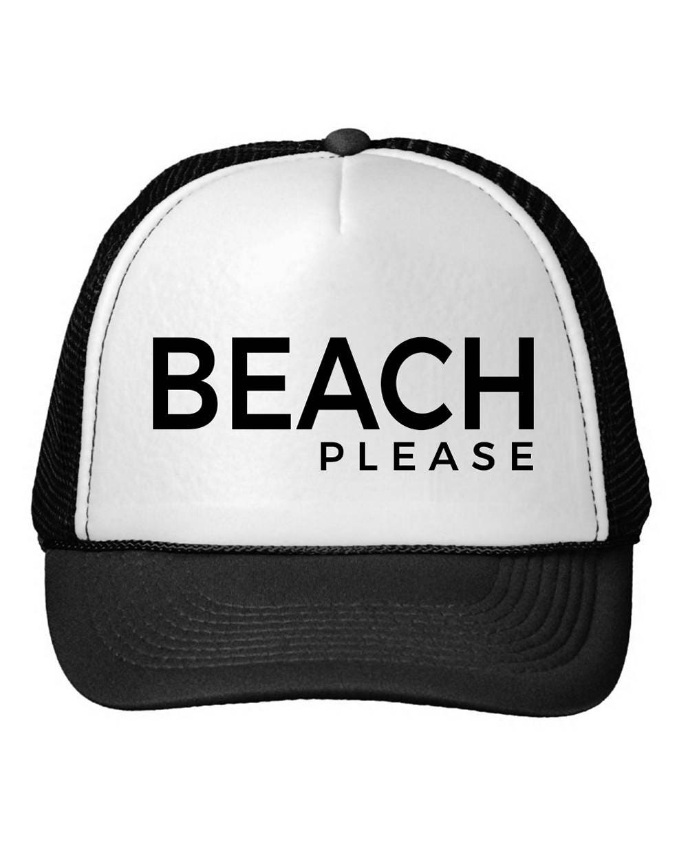 Beach Please Foam Mesh-Back Trucker Cap