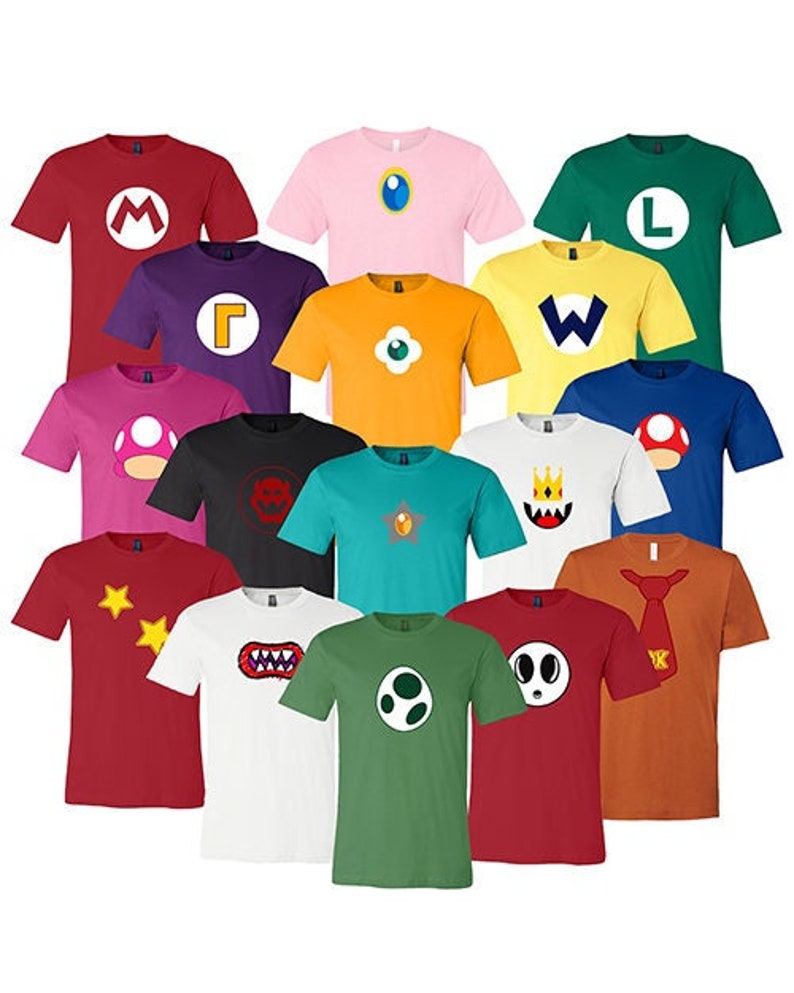 Mario and Friends Inspired Costume T Shirts - Perfect for Family, Cruise, Group Events - Fun Couple Cosplay Shirt 