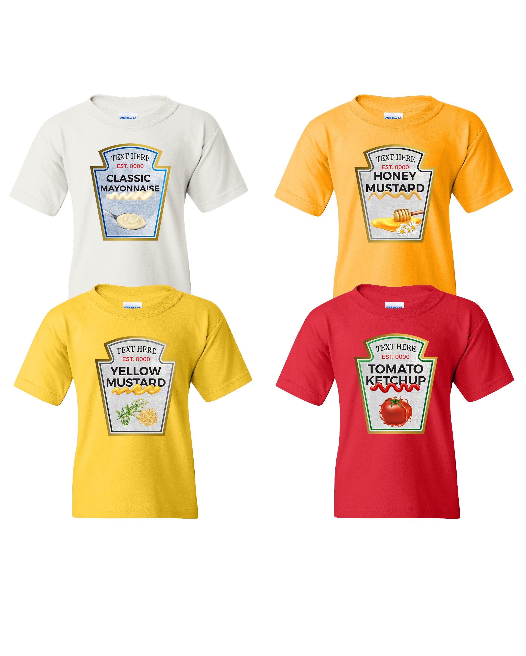 Sauce Ketchup Mustard Mayonnaise Honey Mustard Condiments T Shirts Perfect for Family Vacation