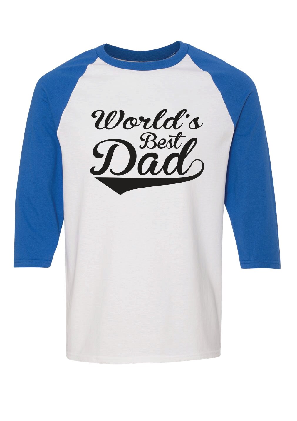 World Best Dad Baseball Shirt 3/4 Sleeve Father's Day Gift