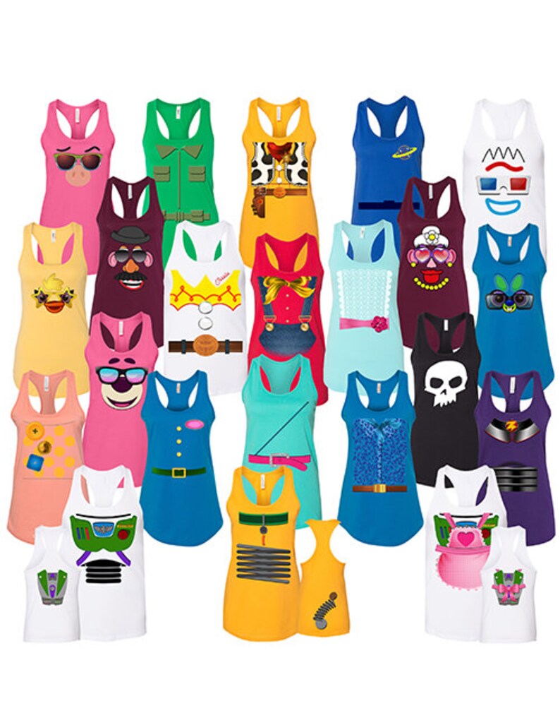 Toy Costume Story Inspired Women's Tanks- Halloween Cosplay Toys Costumes For Cruises, Family Trip and Group Event & More! 