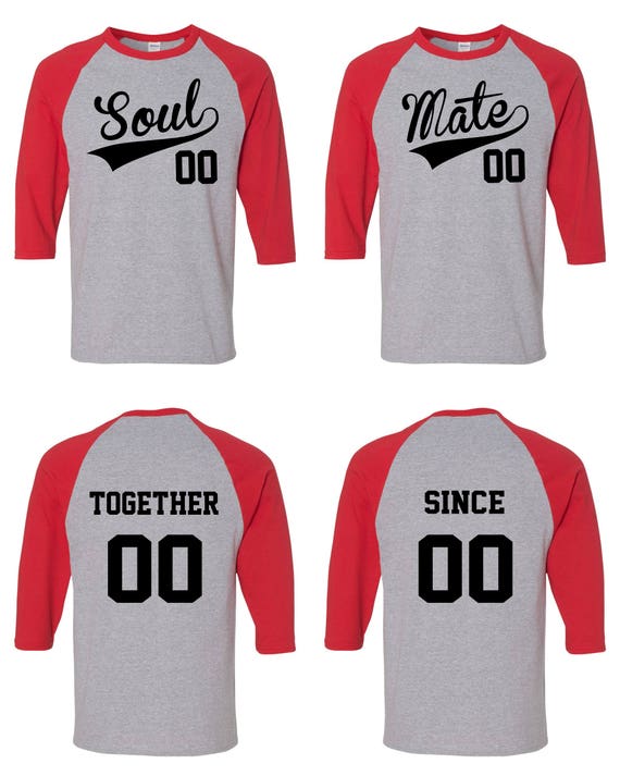 Soul Mate Matching Couple Straight Fit Unisex Raglan Tee | Etsy