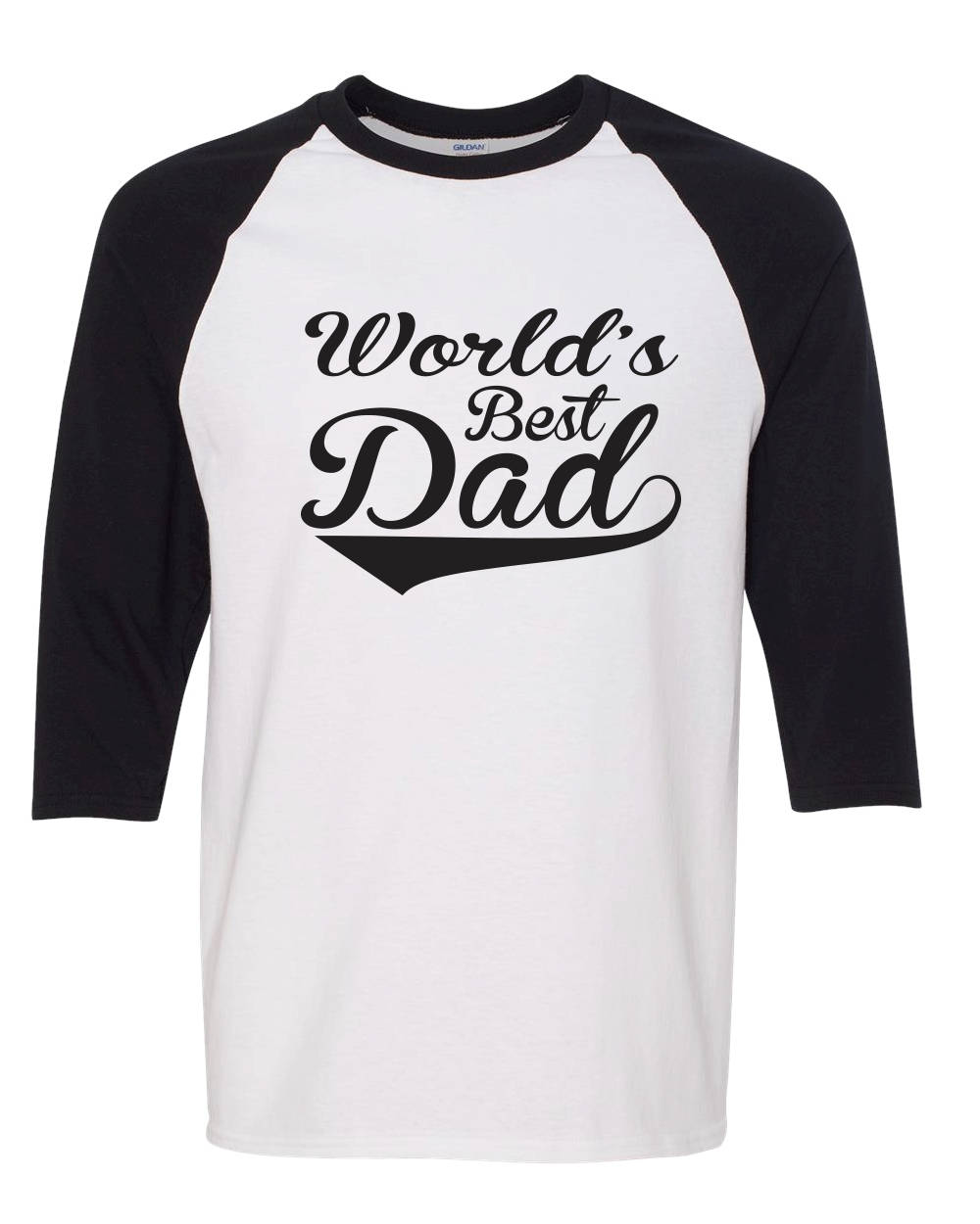 World Best Dad Baseball Shirt 3/4 Sleeve Father's Day Gift