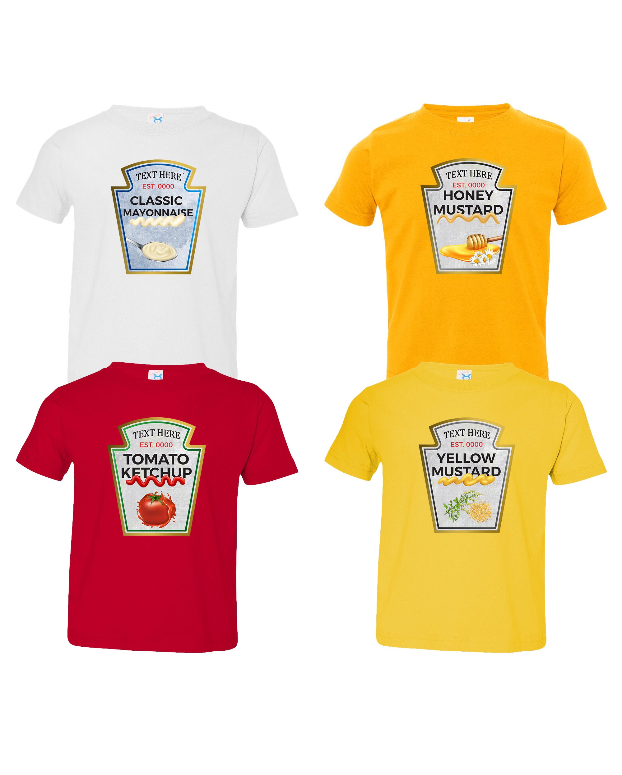 Sauce Ketchup Mustard Mayonnaise Honey Mustard Condiments T Shirts Perfect for Family Vacation