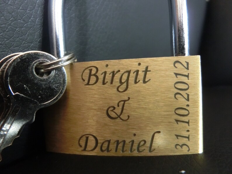 Love lock engraved Padlock brass 50mm 197 Inch Etsy
