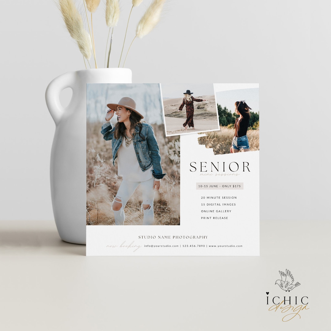CANVA Template Senior Mini Sessions Template, Senior Minis, Graduation ...