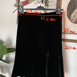 Elegant and beautiful Black silk velvet skirt size M image 8