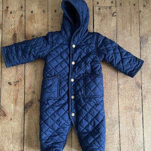 Ralph Lauren Polo Baby 6 M blau gefütterten Strampler Strampler Schneeanzug mit Kapuze
