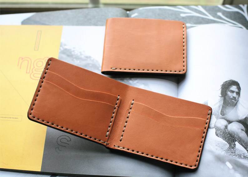 Slim Mens Bifold Wallet Leathercraft Pattern PDF TEMPLATE8.5 Etsy