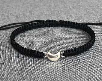 Moon Bracelet, Universe Bracelet, Adjustable Cord Bracelet, Friendship Bracelet, Spiritual Jewelry, Men bracelet, Moon Charm