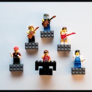 Grateful Dead gift Magnets / FREE Dead Sticker / Jerry Bobby Phil Mickey Billy / custom built of Lego bricks / NOT a mask shirt pin sticker