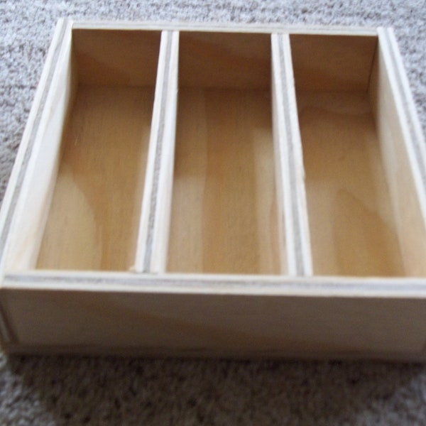 Trays, Unfinished Wood Craft Drawer Organizer Tray, Made from Reclaimed Wood, Square or Rectangular, Standard or Custom Sizes.