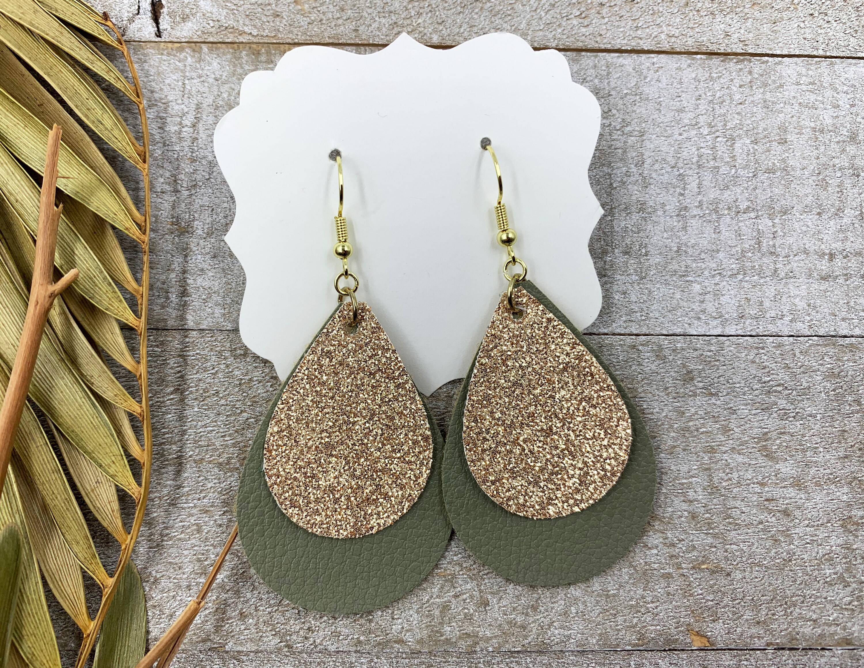 Teardrop faux leather earrings deals
