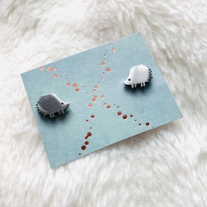Igel Ohrstecker, Silber Edelstahl, kleine Silber Ohrstecker, süße moderne kleine Ohrstecker, Mädchen, Damen Schmuck, Tier Ohrringe