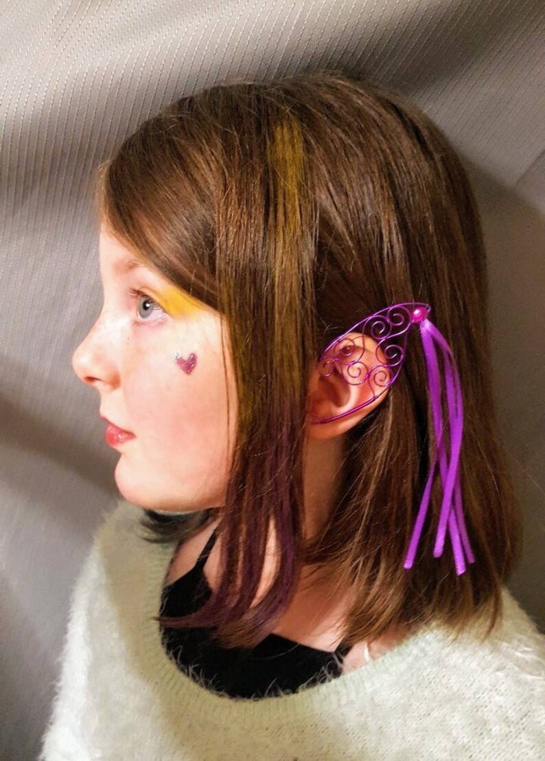 Copper Wire Purple Streamer Child Sized Elf Ears