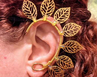 Golden Leaves Elf Ears - Copper Wire