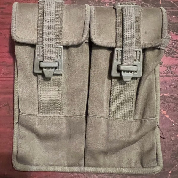 Vintage double ammunition pouch belt pouch military rare find