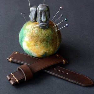 Brown genuine leather replacement watch strap handmade available for custom order image 2