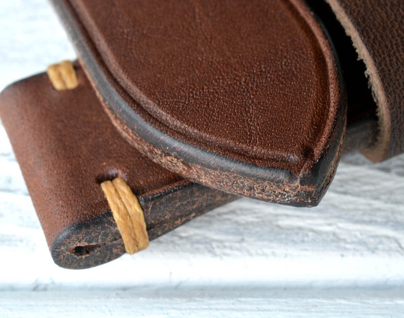 Brown genuine leather replacement watch strap handmade available for custom order image 5