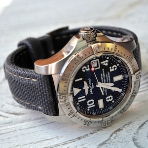 Replacement nylon canvas watch strap completable with breitling omega rolex 24 mm  22 mm  20 mm personalized  any size and length