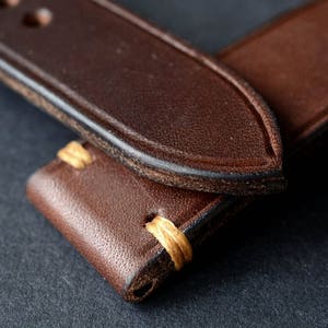 Brown genuine leather replacement watch strap handmade available for custom order image 9