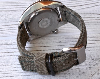 Handmade Cotton Canvas Watch Strap, Washable, Customizable