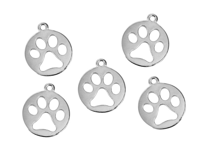 10pc Pkgs Bulk Dog Paw Charms Bulk Dog Print Charms Bulk Etsy