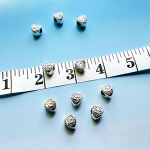 Silver Heart Charm Beads - Large Hole Beads - Metal European Beads - Bulk Love Beads - Bulk Clearance Beads - Bulk Heart Beads (SP12444) image 5