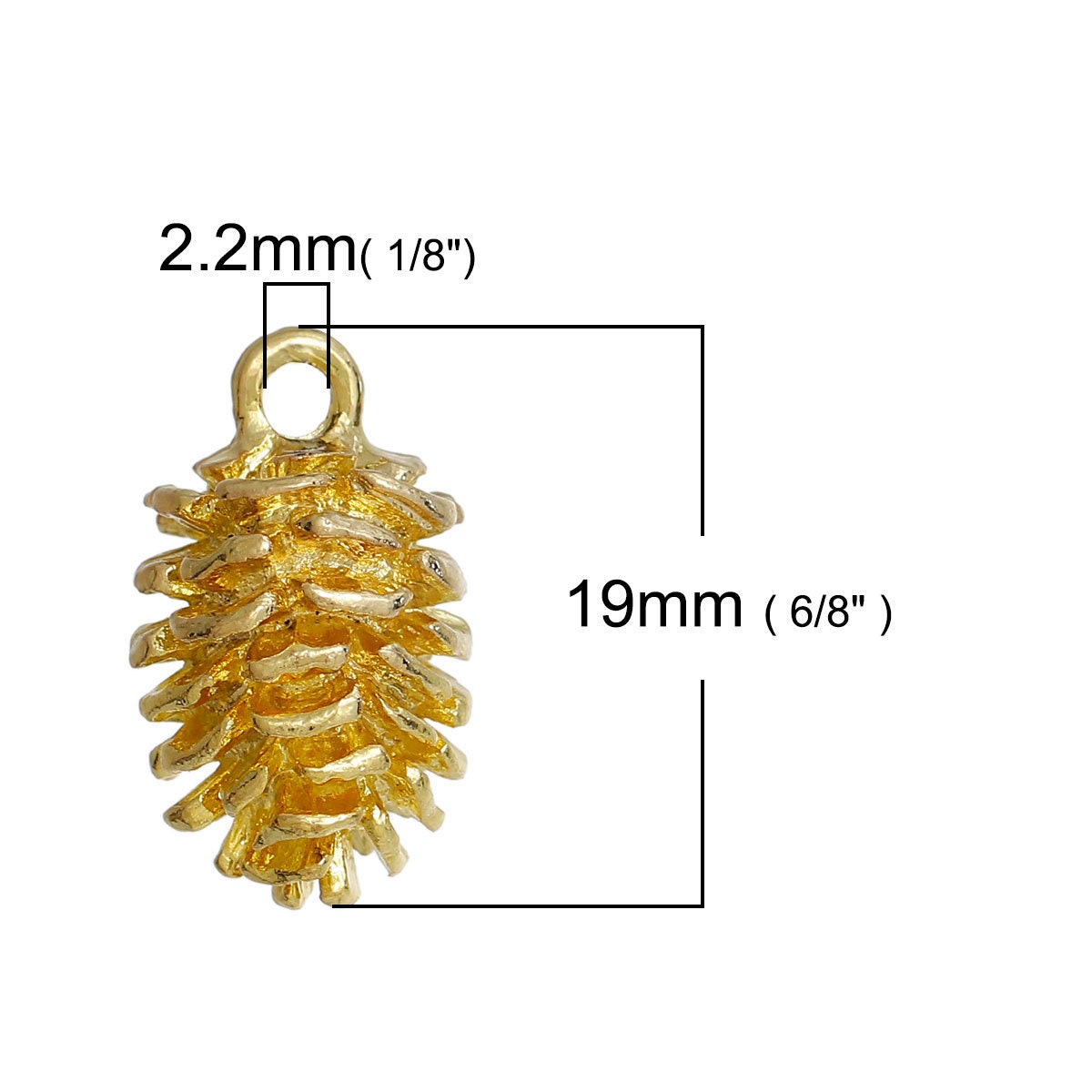 5pc Pkgs Gold Pine Cone Charms Bulk Pine Cone Charms Bulk Etsy