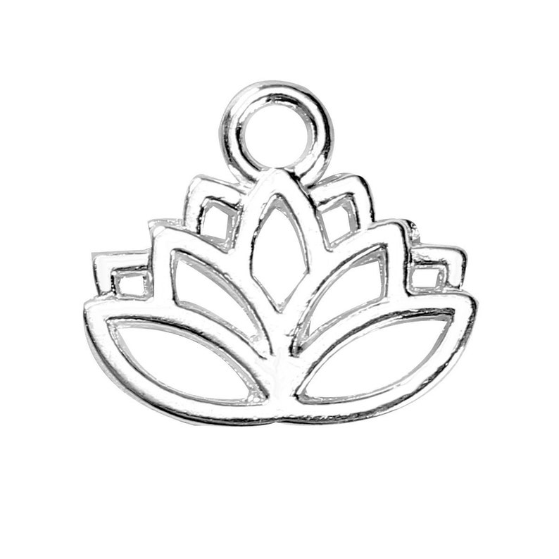 5pc or 10pc Pkgs Bulk Lotus Flower Charms Bulk Yoga Charms Etsy