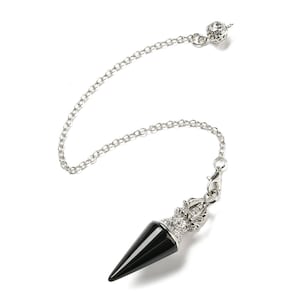 1 pc Natural Obsidian Dowsing Pendulum, Black Stone Pendulum, Mystical or Tools - Divination Tools - Fortune Telling Tools (SP11301P0P)