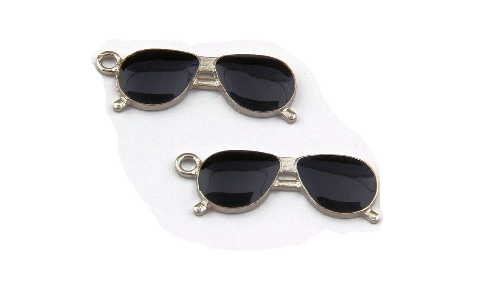 5pc Pkgs Sunglass Charms Black Enamel Sunglasses Bulk Etsy
