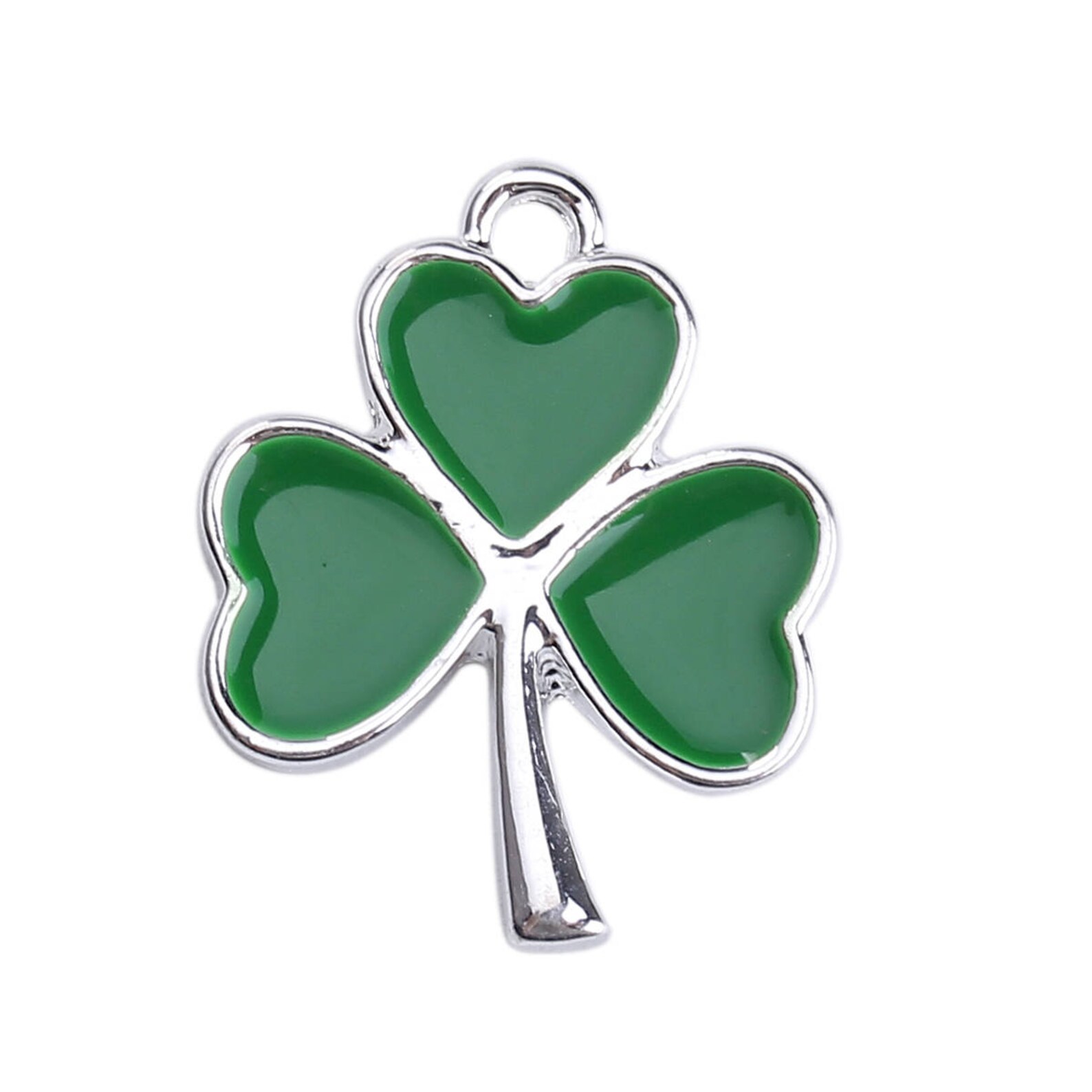 10pc Pkgs Shamrock Charms Bulk Irish Charm Green Shamrock Etsy