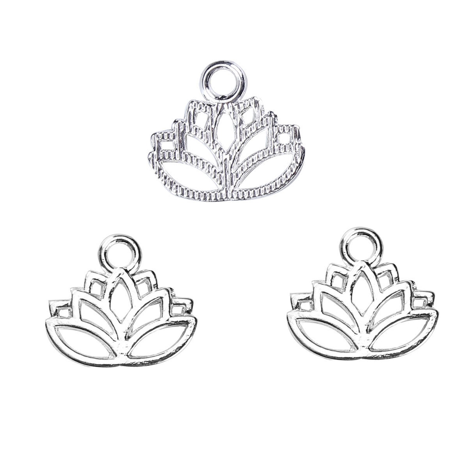 5pc or 10pc Pkgs Bulk Lotus Flower Charms Bulk Yoga Charms Etsy