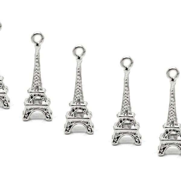 5pc or 10pc Pkgs 3D Eiffel Tower Charms - French Charms - Paris Findings - France Charms - French Pendants (SP21003)