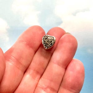 Silver Heart Charm Beads - Large Hole Beads - Metal European Beads - Bulk Love Beads - Bulk Clearance Beads - Bulk Heart Beads (SP12444) image 3