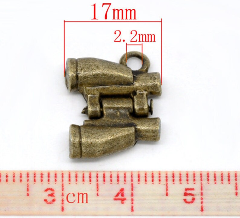 5pc or 10pc Pkgs Binocular Charms Bulk 3D Antique Bronze Etsy