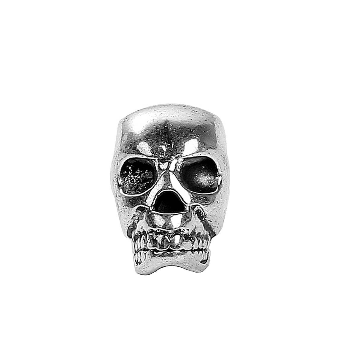 10pc Pkgs Silver Skull Beads Large Hole Bead Bulk Skull Etsy