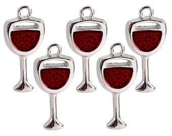 BULK 10 or 20pc Pkgs Wine Glass Charms - Tropical Coctail Charms - Drink Charms - Wine Glass Bracelet Charms (SP22339)