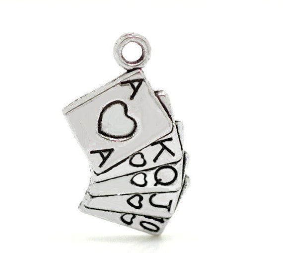 10pc Pkgs Playing Card Charms Poker Charm Blackjack Charm Etsy