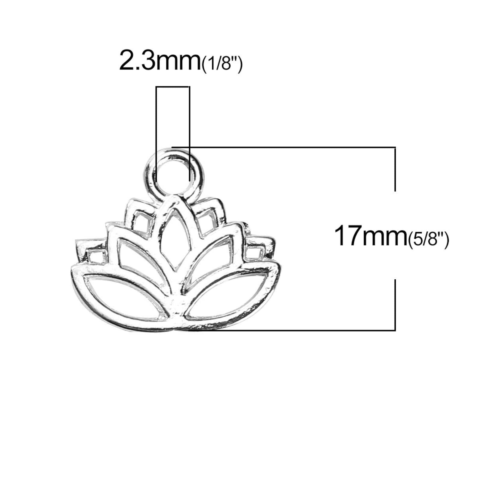 5pc or 10pc Pkgs Bulk Lotus Flower Charms Bulk Yoga Charms Etsy
