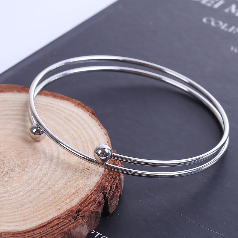 Bangle Bracelet Stainless Steel With Removable Ball End for Etsy