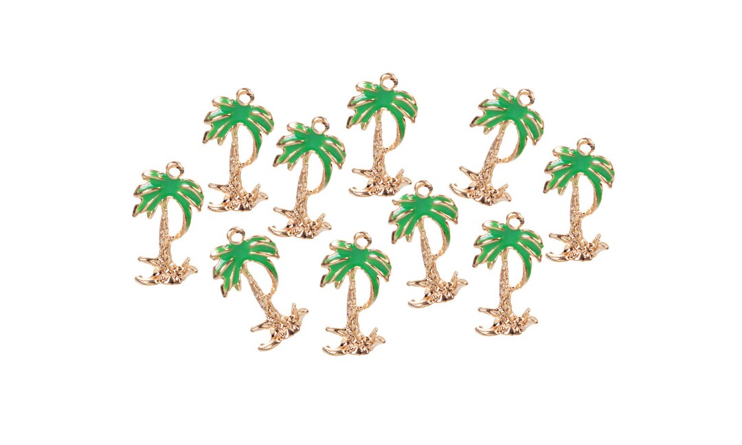 10pc Pkgs Bulk Palm Tree Charms Tropical Jewelry Findings - Etsy