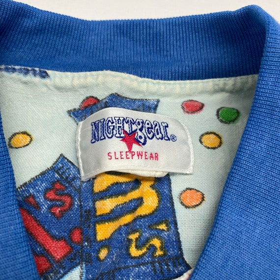 Vintage 80s M&Ms Candy PM Sleep Shirt Pajama Nigh… - image 8