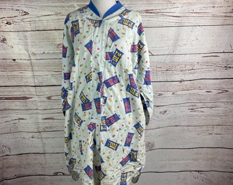 Vintage 80s M&Ms Candy PM Sleep Shirt Pajama Nightgown Sz L White Flannel *READ
