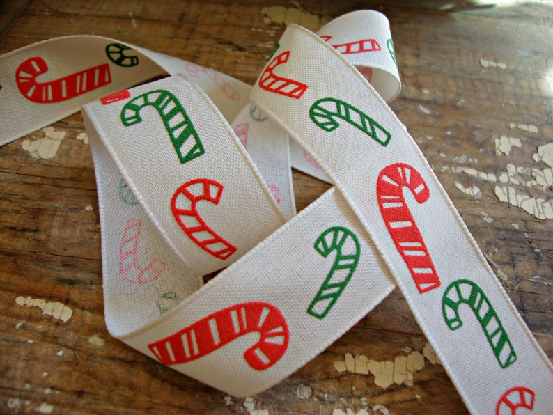 Red and Green Candy Cane Ribbon Etsy