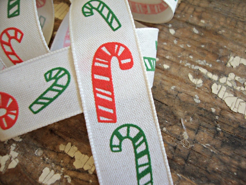 Red and Green Candy Cane Ribbon Etsy